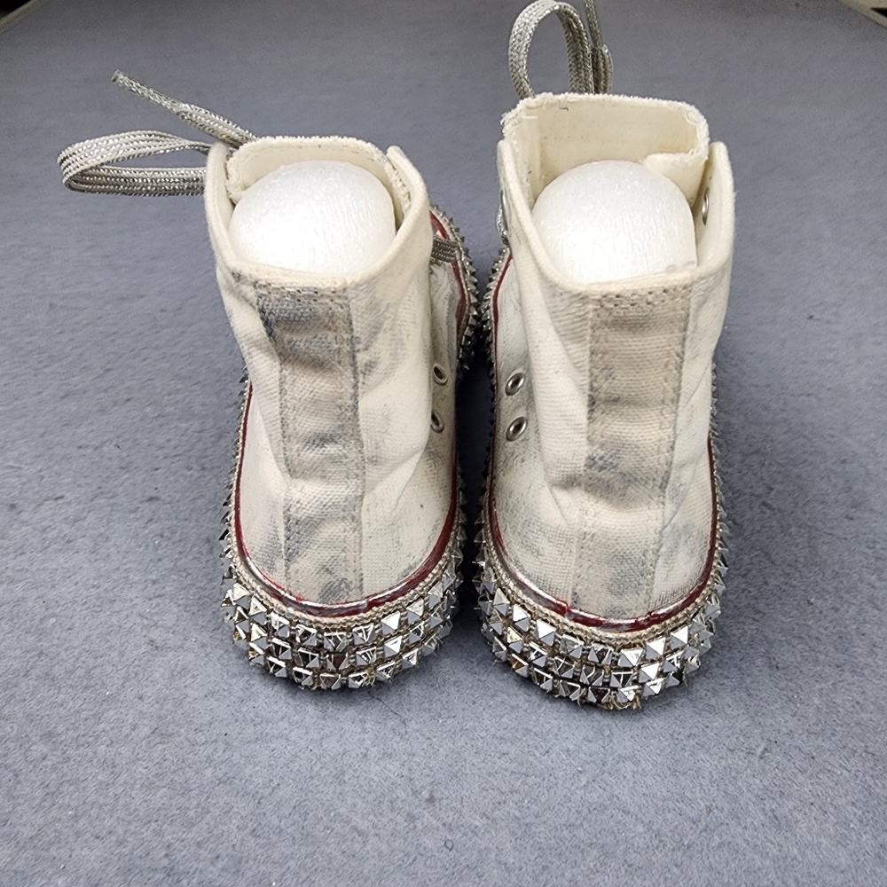 Nan-Ku Shoes Free People White Cruise Studded Hi Top Sneakers Size 36 - Picture 7 of 10